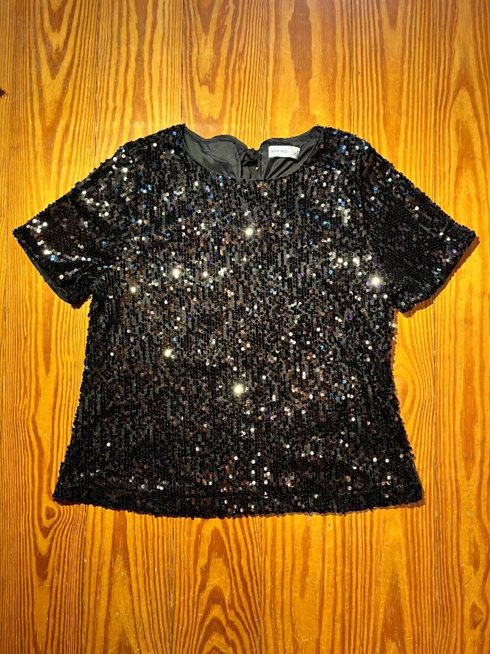 Nine West Sequin Shirt With Bow